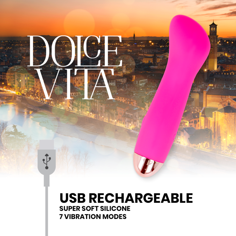 DOLCE VITA - ONE VIBRADOR RECARGABLE 7 VELOCIDADES ROSA