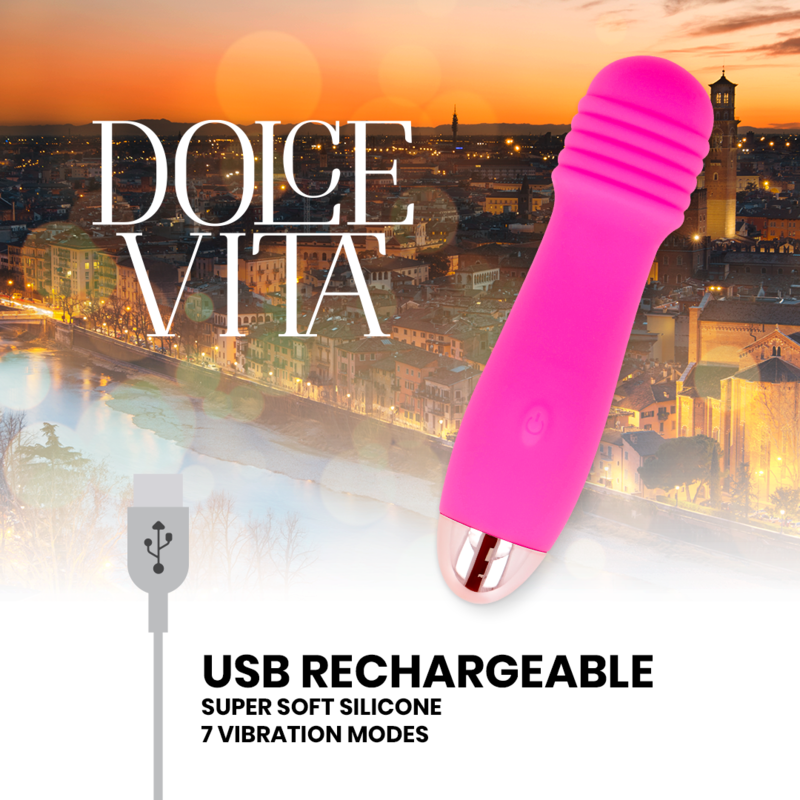 DOLCE VITA - TRES VIBRADOR RECARGABLE ROSA 7 VELOCIDADES