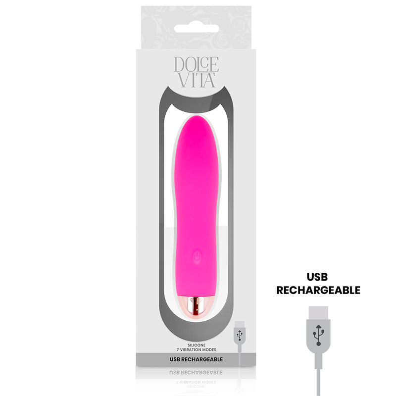 DOLCE VITA - VIBRATEUR RECHARGEABLE QUATRE ROSE 7 VITESSES