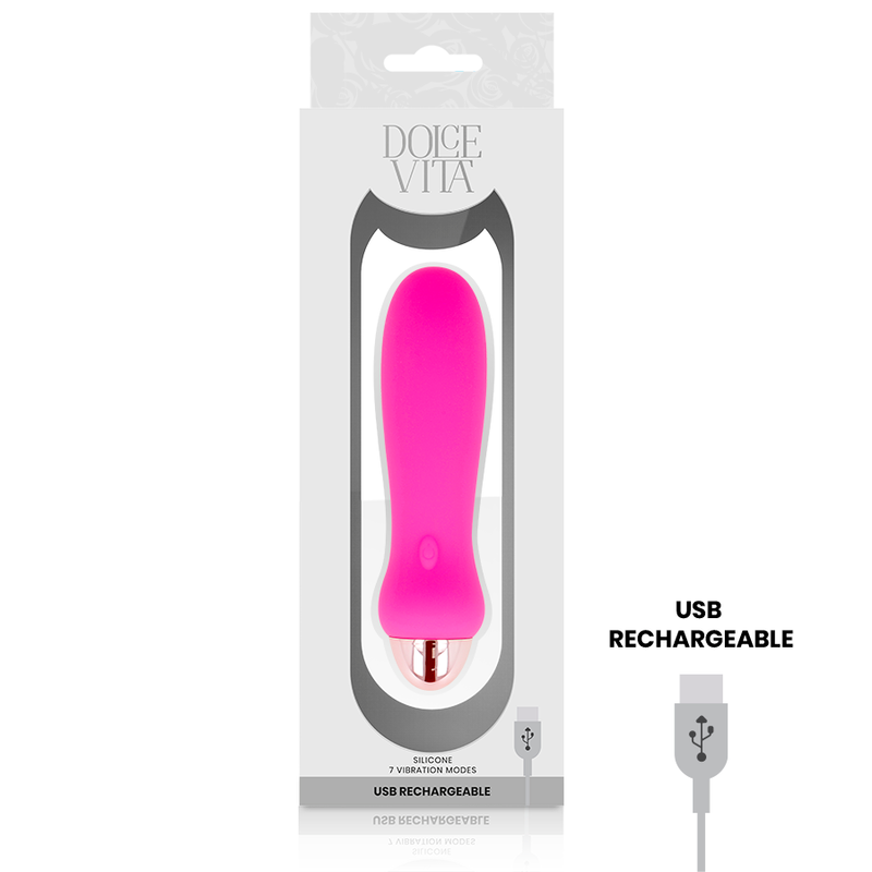 DOLCE VITA - FIVE VIBRADOR RECARGABLE ROSA 7 VELOCIDADES