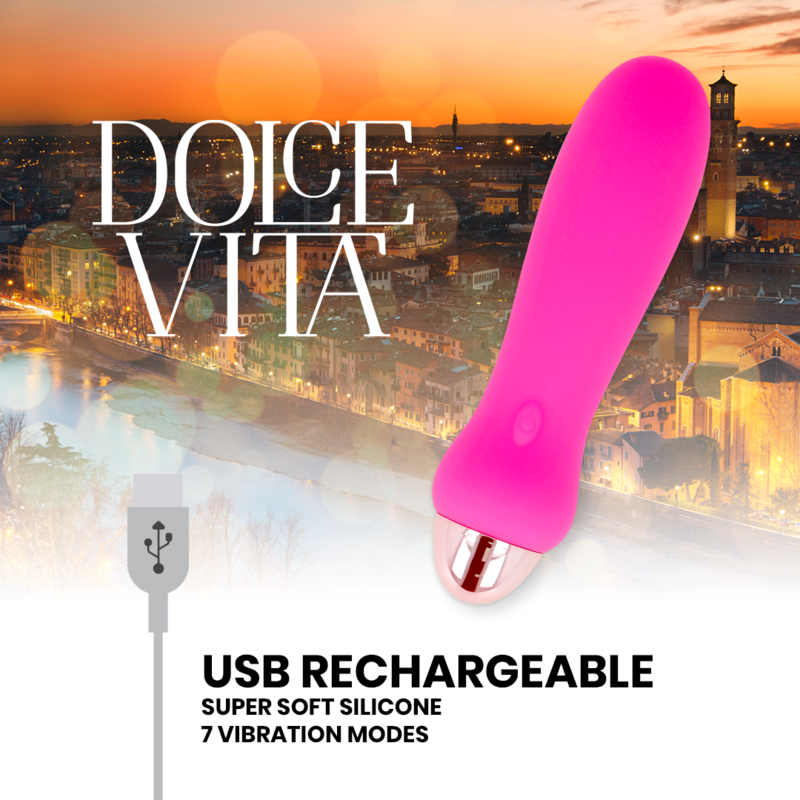 DOLCE VITA - FIVE VIBRADOR RECARGABLE ROSA 7 VELOCIDADES