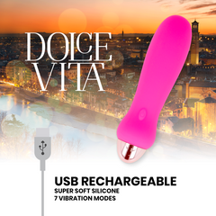 DOLCE VITA - FIVE VIBRADOR RECARGABLE ROSA 7 VELOCIDADES