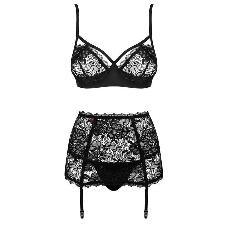 OBSESSIVE - PEONESIA THREE-PIECE SET S/M