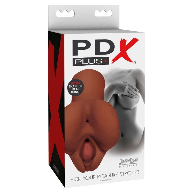 PDX PLUS - DOUBLE MASTURBATOR BROWN CHOOSE YOUR PLEASURE