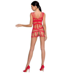 PASSION - MUJER BS089 BODYSTOCKING ROJO TALLA UNICA