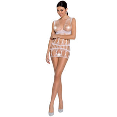 PASSION - MUJER BS089 BODYSTOCKING BLANCO TALLA UNICA