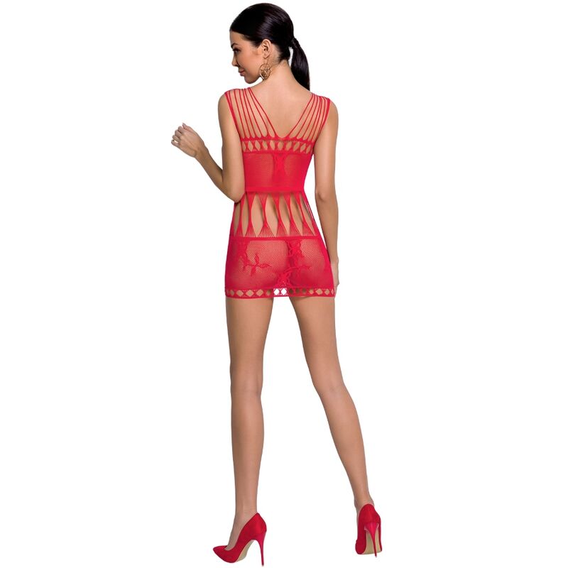 PASSION - MUJER BS090 BODYSTOCKING ROJO TALLA ÚNICA