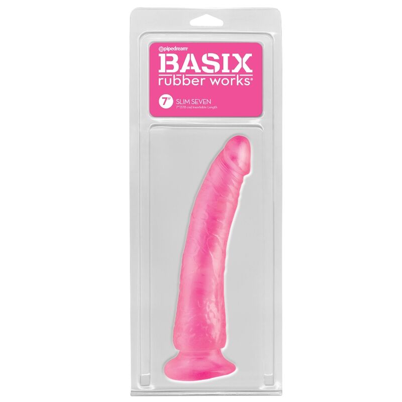 BASIX - JELLY PENIS SLIM 19 CM PINK