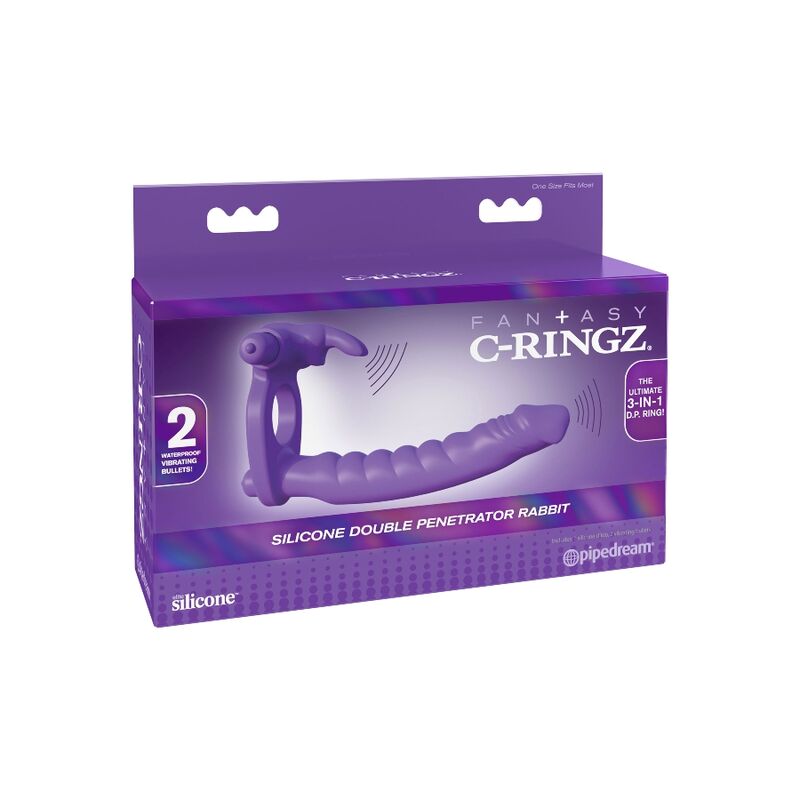 FANTASY C-RINGZ - CONEJO DOBLE VIBRADOR DE SILICONA