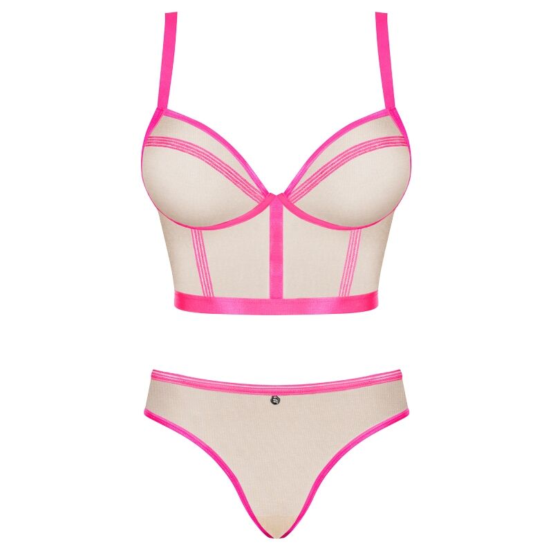 OBSESSIVE - NUDELIA TWO PIECE SET PINK S/M