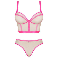 OBSESSIVE - NUDELIA TWO PIECE SET PINK S/M