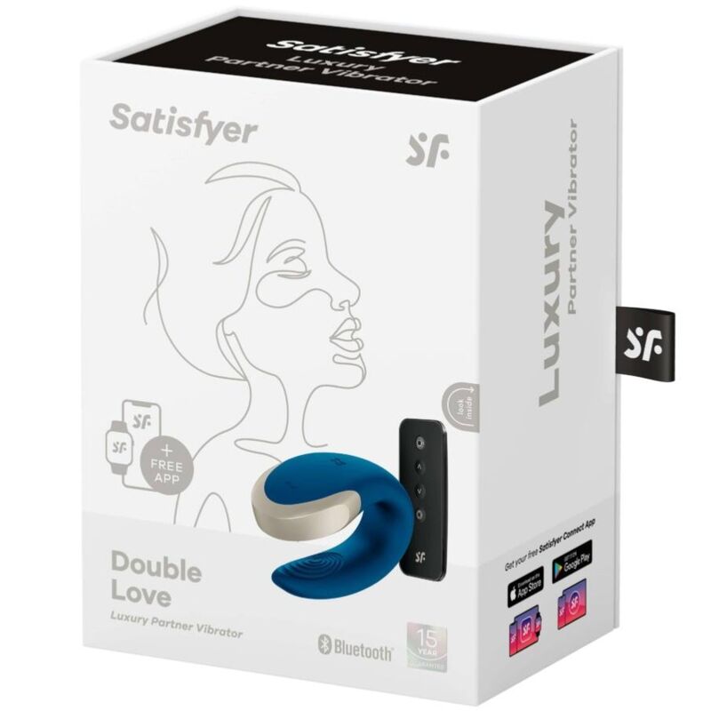 SATISFYER - DOUBLE LOVE LUXURY PARTNER BLUE VIBRATOR