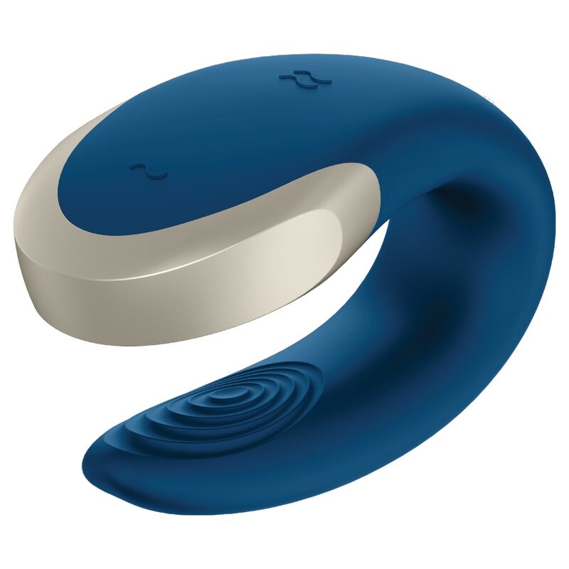 SATISFYER - DOUBLE LOVE LUXURY PARTNER BLUE VIBRATOR