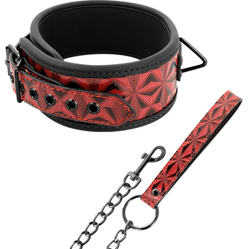 BEGME - PREMIUM VEGAN LEATHER COLLAR RED EDITION WITH NEOPRENE LINING