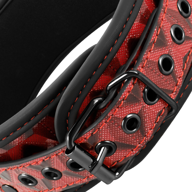 BEGME - PREMIUM VEGAN LEATHER COLLAR RED EDITION WITH NEOPRENE LINING