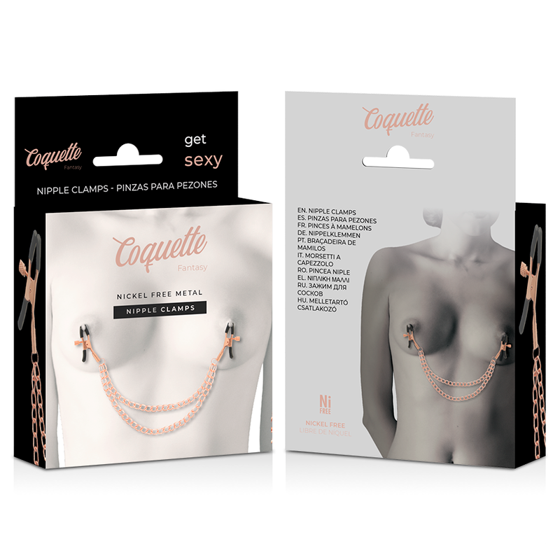 COQUETTE CHIC DESIRE - PINCES METELONS FANTAISIE EN MÉTAL AVEC CHAÎNE