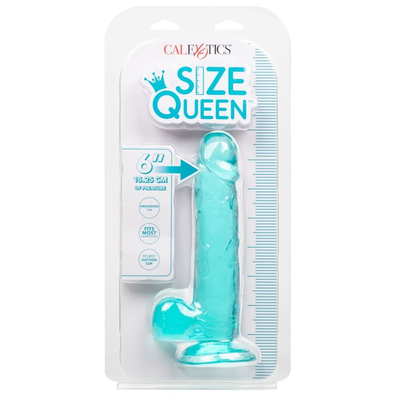 CALEXOTICS - DILDO AZUL TAMAÑO QUEEN 15.3 CM