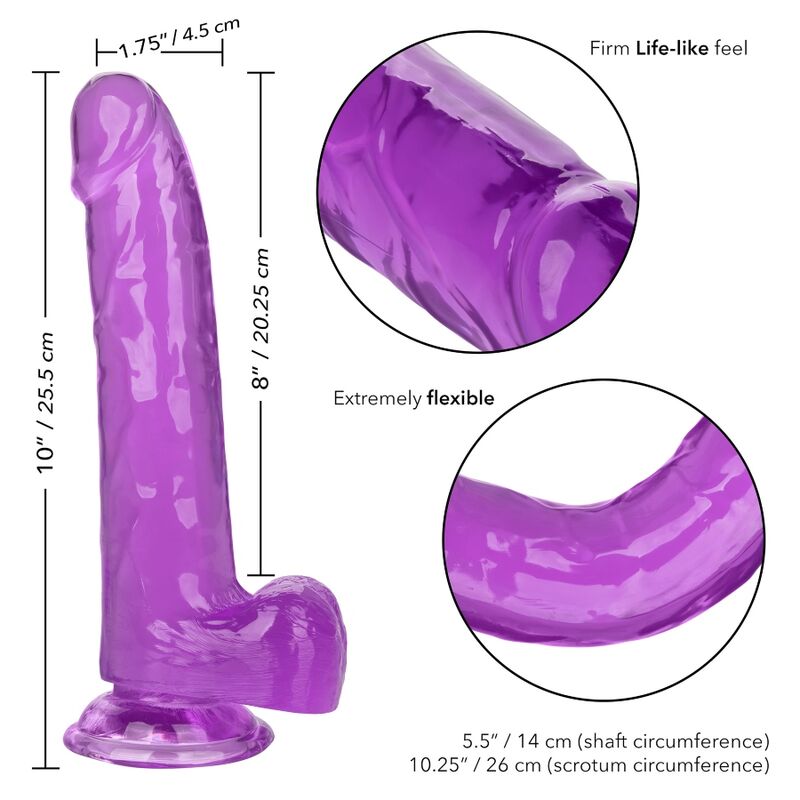 CALEXOTICS - DILDO TAMAÑO QUEEN MORADO 20.3 CM