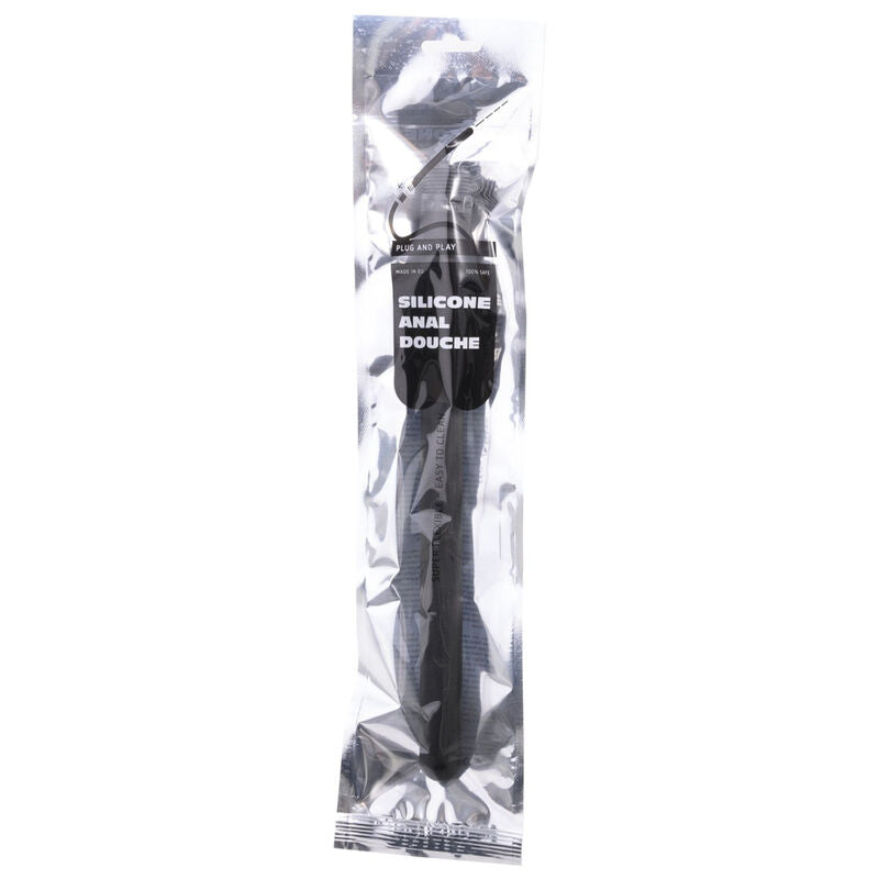 ALL BLACK - SILICONE RIBBED ANAL SHOWER 27 CM