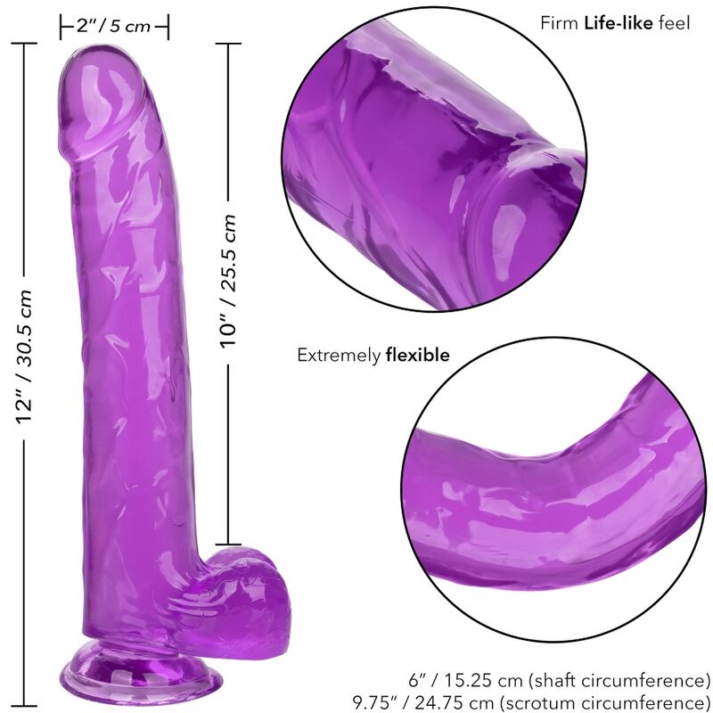 CALEXOTICS - DILDO TAMAÑO QUEEN MORADO 25.5 CM