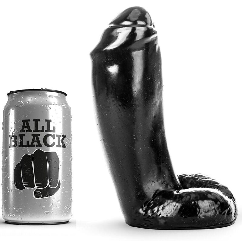 ALL BLACK - REALISTIC DILDO 18 CM