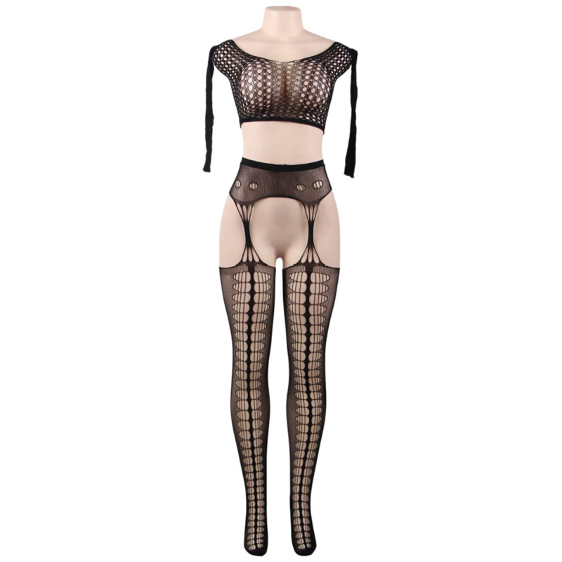 QUEEN LINGERIE - BODYSTOCKING LONG SLEEVE TOP S/L