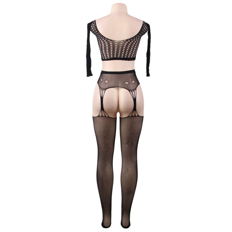 QUEEN LINGERIE - BODYSTOCKING LONG SLEEVE TOP S/L