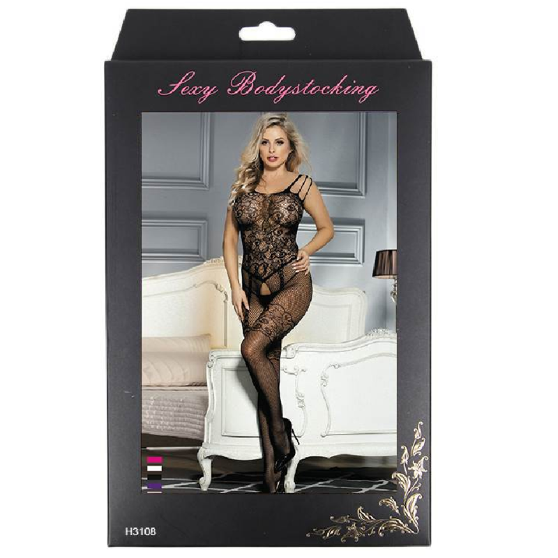 QUEEN LINGERIE - BODYSTOCKING APERTURA DE FLOR S/L