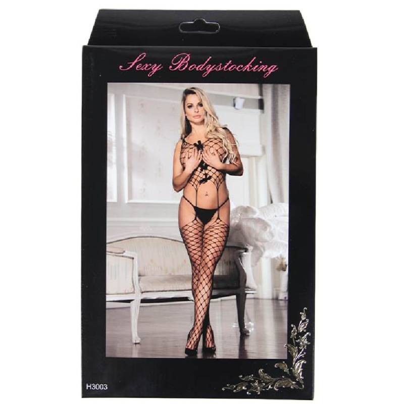 QUEEN LINGERIE - BODYSTOCKING EN FILET AVEC LIENS S/L