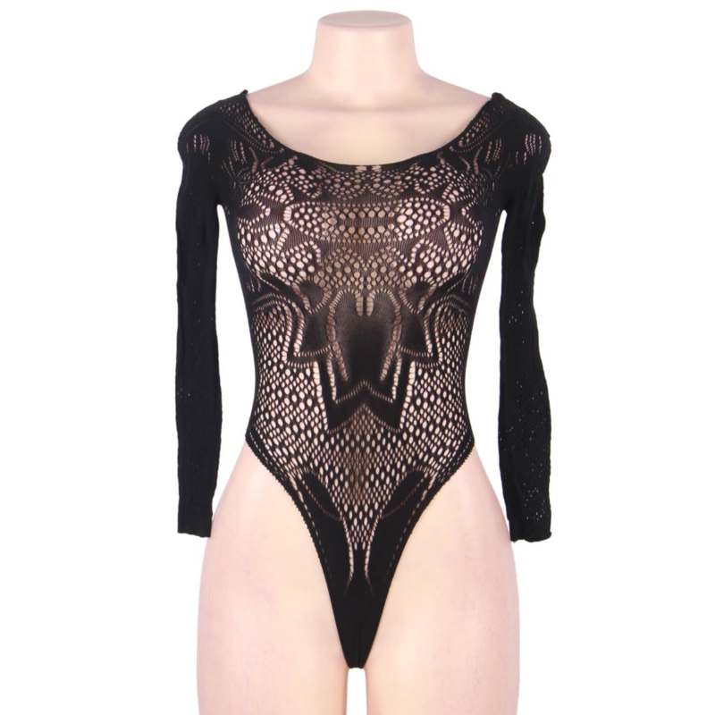 QUEEN LINGERIE - TEDDY MANCHES LONGUES S/L