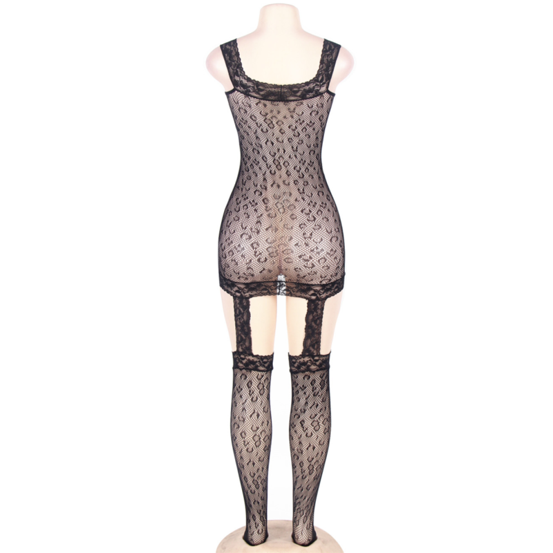 QUEEN LINGERIE - BODYSTOCKING ESTILO LEOPARDO S/L