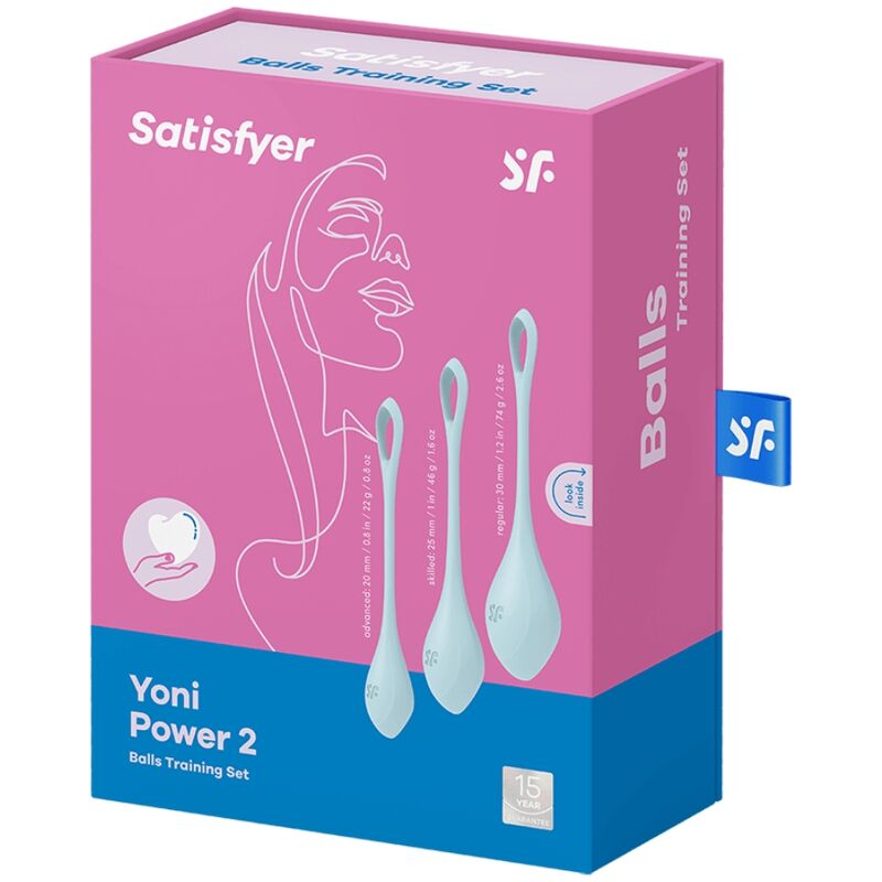 SATISFYER - ENSEMBLE ENTRAÎNEMENT YONI POWER 2 BLEU