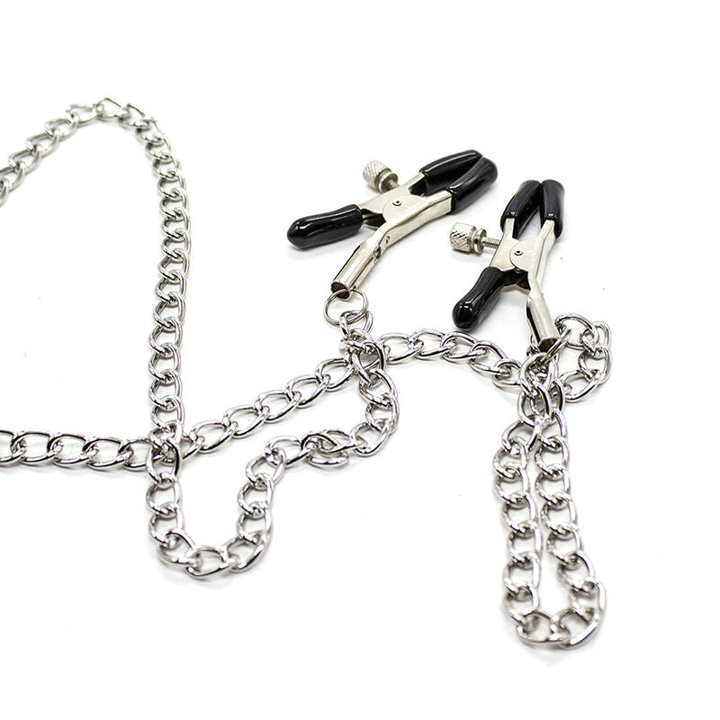 OHMAMA FETISH - NIPPLE CLAMPS WITH CHAINS AND COCK RING