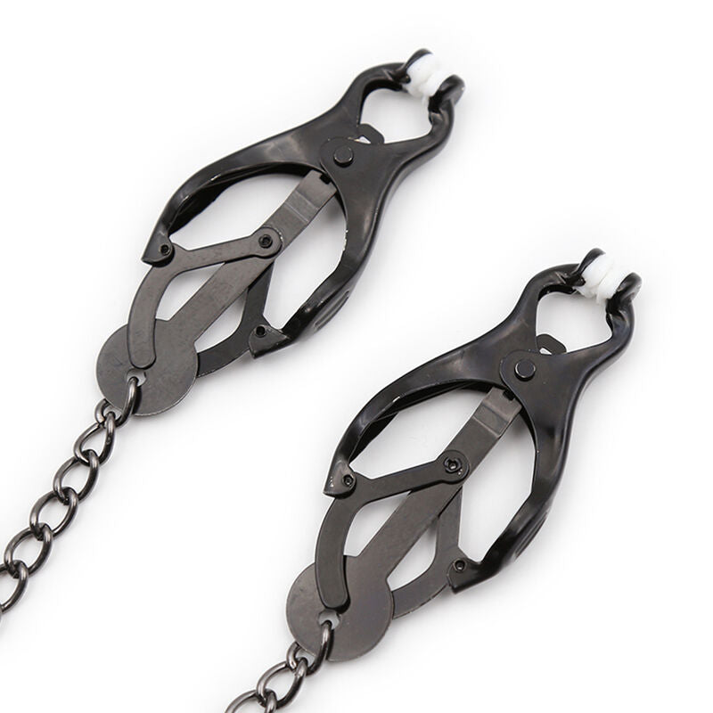 OHMAMA FETISH - JAPANESE NIPPLE CLAMPS WITH BLACK CHAIN