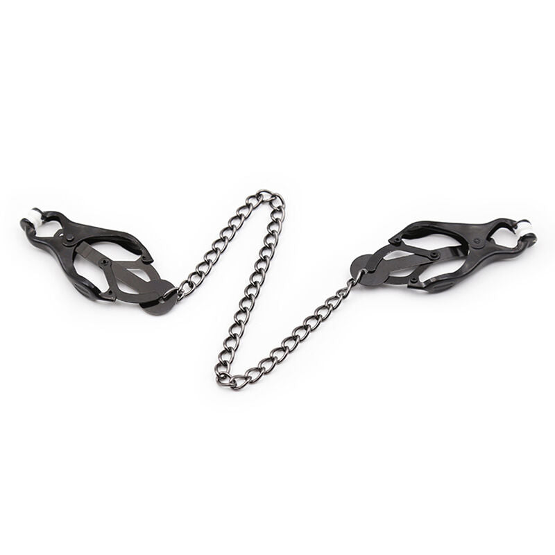 OHMAMA FETISH - JAPANESE NIPPLE CLAMPS WITH BLACK CHAIN