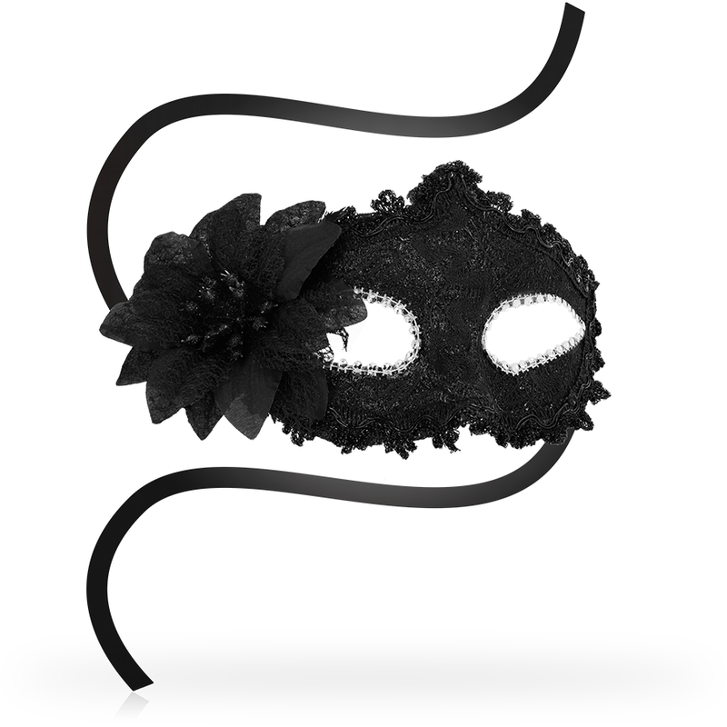 OHMAMA - MASCARILLAS LATERALES FLOR ANTIZAZ ESTILO VENECIANO - NEGRO