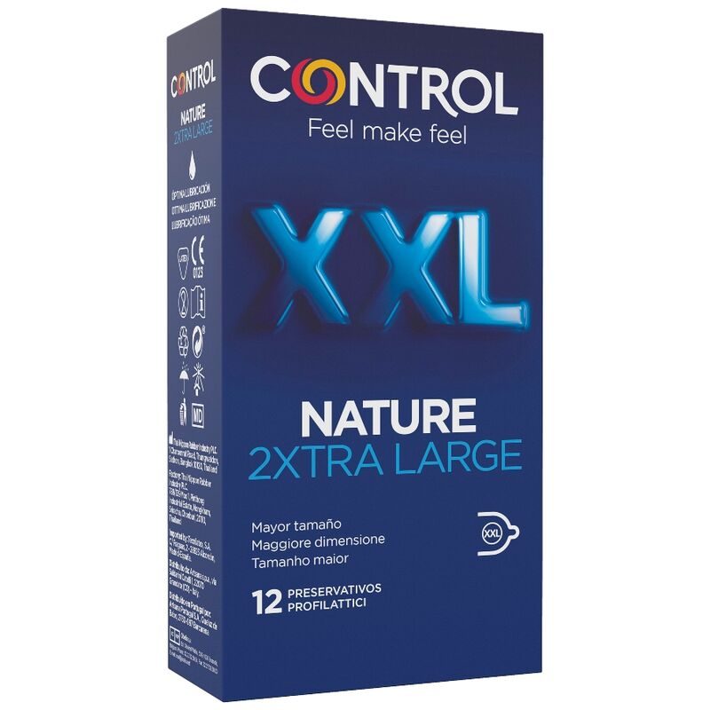 CONTROL - NATURE 2Preservativos XXLXTRA GRANDES - 12 UNIDADES