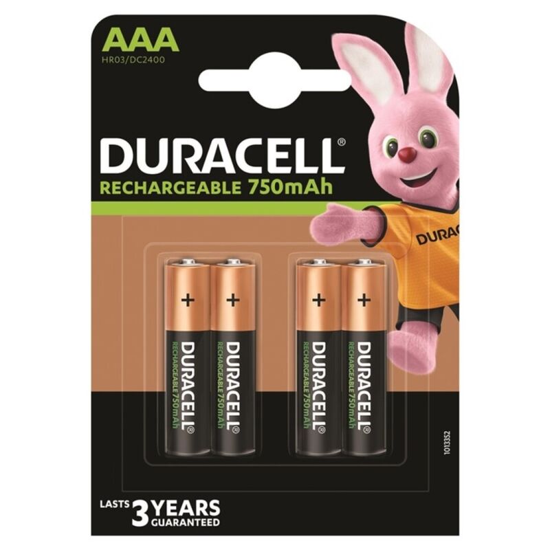 DURACELL - RECHARGEABLE BATTERY HR03 AAA 750mAh 4 UNIT?