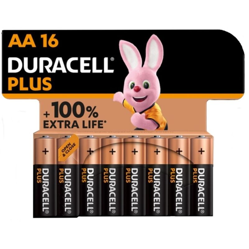 DURACELL - PLUS POWER ALKALINE BATTERY 100 AA LR6 16 UNIT?