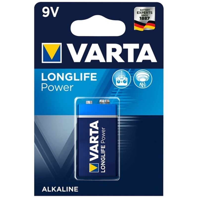 VARTA - LONGLIFE POWER 9V LR61 ALKALINE BATTERY 1 UNIT