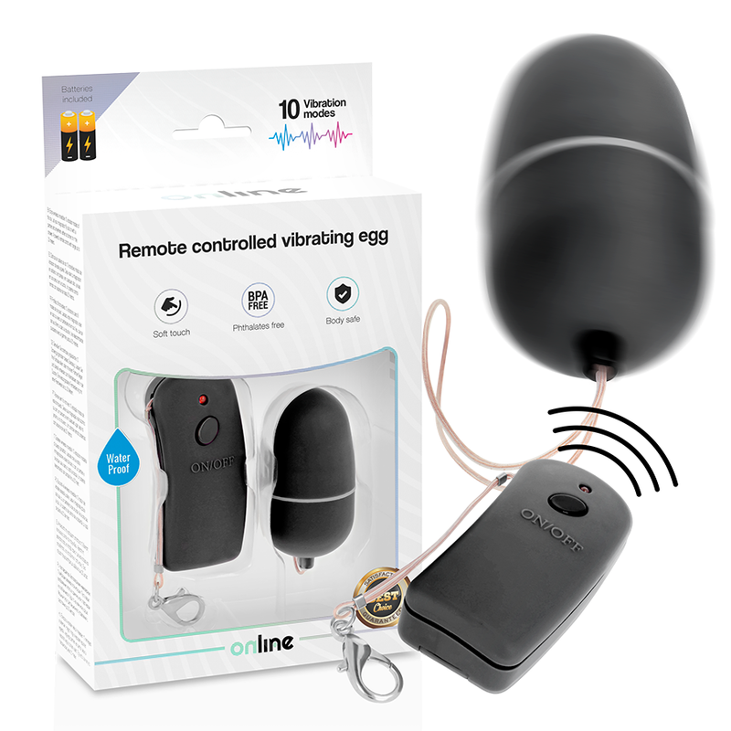 ONLINE - VIBRATING EGG WITH BLACK REMOTE CONTROL