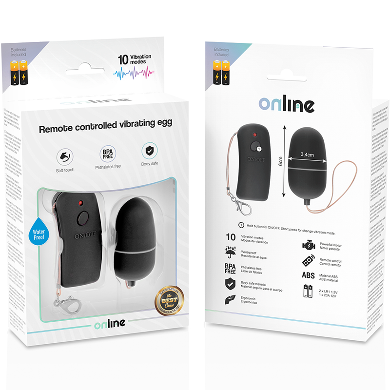 ONLINE - VIBRATING EGG WITH BLACK REMOTE CONTROL