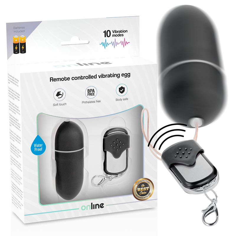 ONLINE - VIBRATING EGG REMOTE CONTROL L BLACK