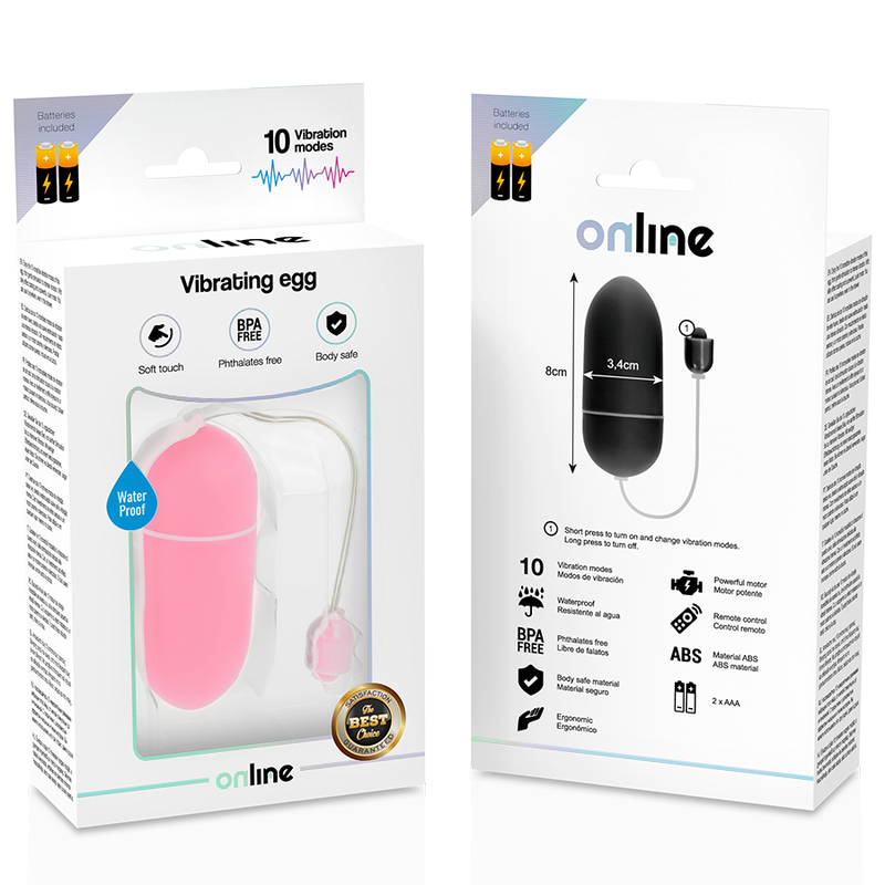 ONLINE - HUEVO VIBRADOR IMPERMEABLE ROSA