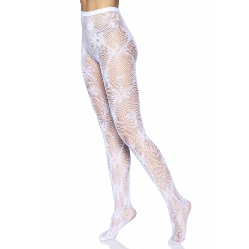 LEG AVENUE - SNOWFLAKE FISHNET TIGHTS ONE SIZE