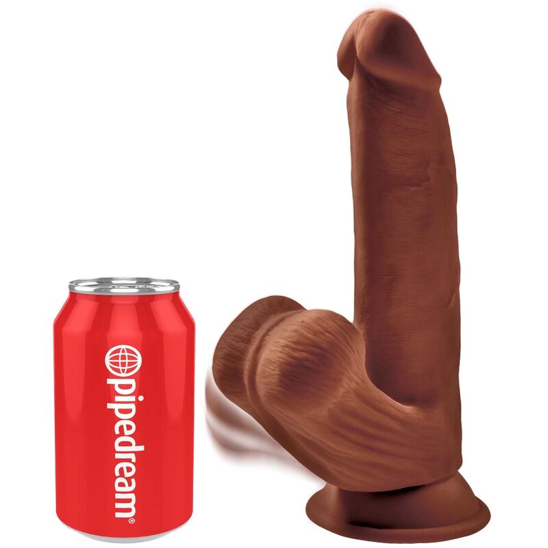 KING COCK - 3D PLUS DILDO BALLS 24.5 CM BROWN