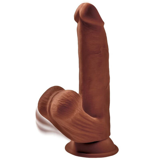 KING COCK - 3D PLUS DILDO BALLS 24.5 CM BROWN