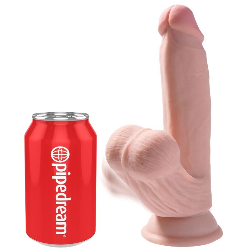 KING COCK - BOLAS DILDO 3D PLUS 15,2 CM PIEL CLARO