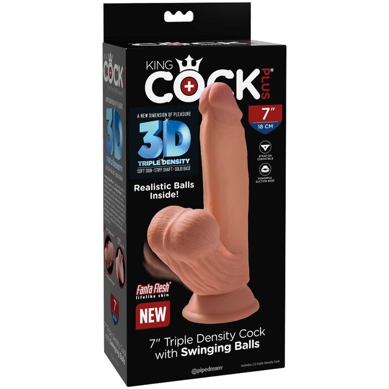 KING COCK - 3D PLUS DILDO BALLS 15.2 CM