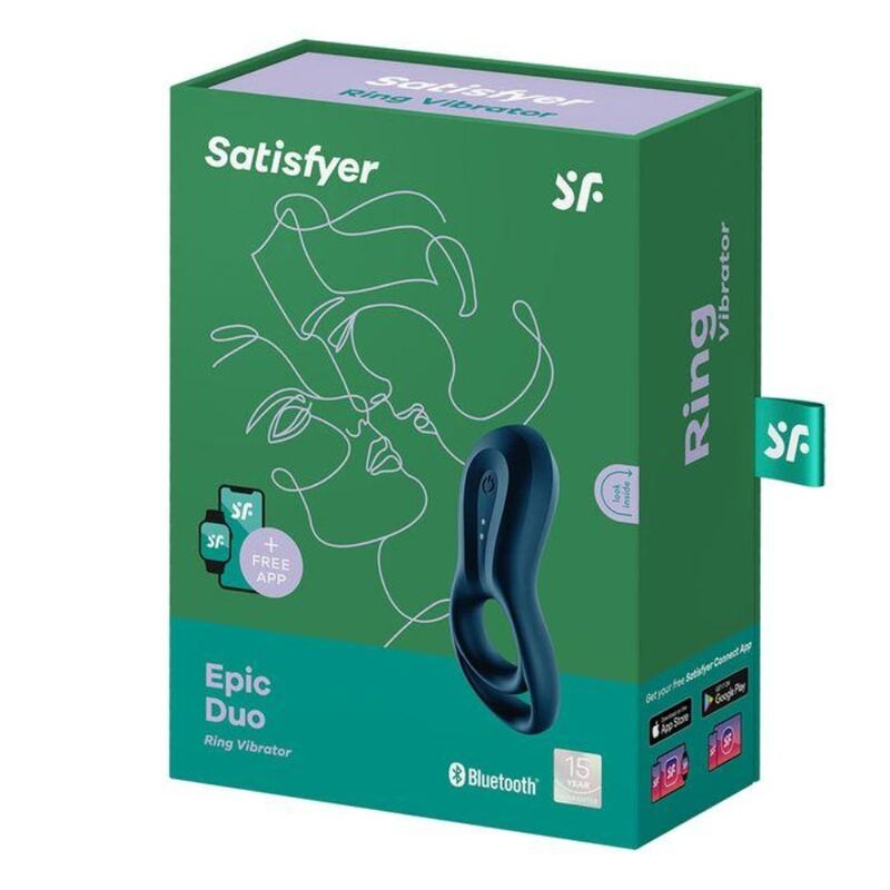 SATISFYER - APLICACIÓN VIBRADOR EPIC DUO RING AZUL